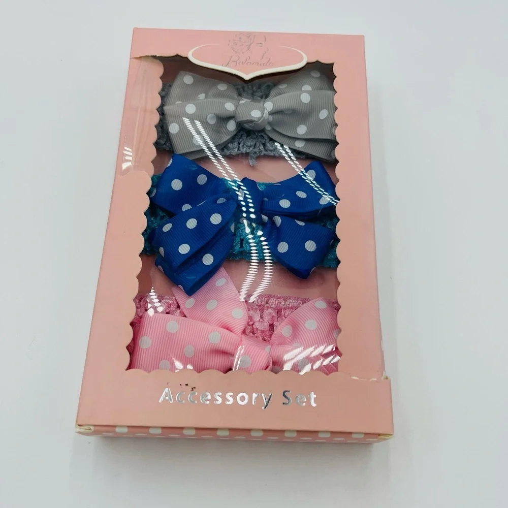 NEW BABY GIRL TODDLER POLKADOT BOW HEADBANDS